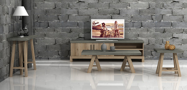 Modrest Civic Modern Concrete & Acacia End Table Model VGNXEFFECT08-END