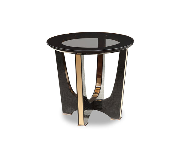 A&X Talin Modern Black Crocodile & Rosegold End Table Model VGUNCK813-60