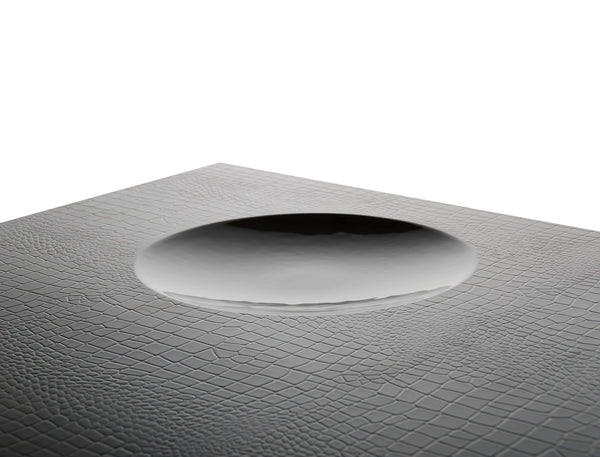 A&X Grand Modern Black Crocodile Lacquer Coffee Table With 2 Drawers Model VGUNCK8315-BLK