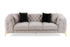 Clarice Transitional Light Beige Velvet Sofa