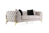 Clarice Transitional Light Beige Velvet Sofa
