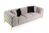 Clarice Transitional Light Beige Velvet Sofa