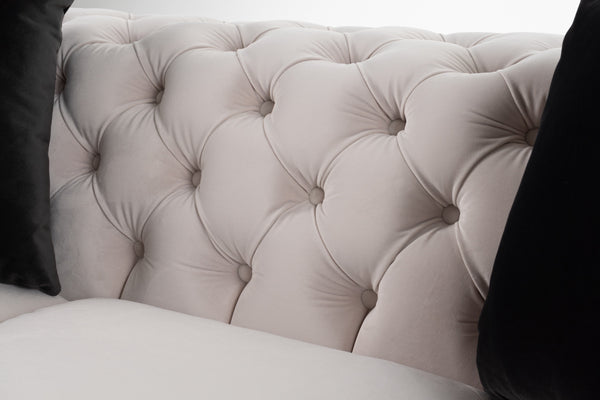 Divani Casa Clarice Transitional Light Beige Velvet Sofa Model VGAH-SF1013-3-BGE