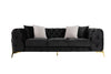 Divani Casa Clarice Transitional Black Velvet Sofa Model VGAH-SF1013-3-BLK