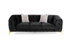 Divani Casa Clarice Transitional Black Velvet Sofa Model VGAH-SF1013-3-BLK