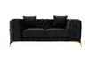 Clarice Transitional Black Velvet Loveseat