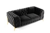 Clarice Transitional Black Velvet Loveseat