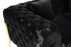 Clarice Transitional Black Velvet Loveseat