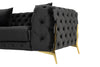 Clarice Transitional Black Velvet Loveseat