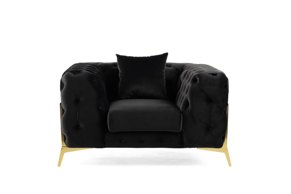 Divani Casa Clarice Transitional Black Velvet Chair Model VGAH-SF1013-1-BLK