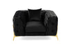 Divani Casa Clarice Transitional Black Velvet Chair Model VGAH-SF1013-1-BLK