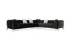 Divani Casa Clarice Transitional Black Velvet Sectional Sofa Model VGAH-SF1015-BLK