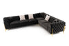 Divani Casa Clarice Transitional Black Velvet Sectional Sofa Model VGAH-SF1015-BLK