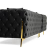 Clarice Transitional Black Velvet Sectional Sofa
