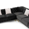 Clarice Transitional Black Velvet Sectional Sofa