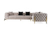 Divani Casa Clarice Transitional Light Beige Velvet Sectional Sofa Model VGAH-SF1015-BGE