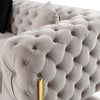 Clarice Transitional Light Beige Velvet Sectional Sofa