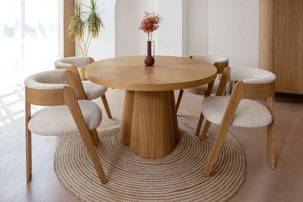 Modrest Cloud Modern Natural Oak Extendable Dining TableModel VGME-CLOUD-DT