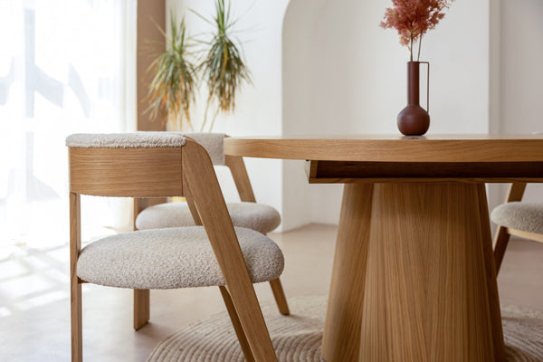 Modrest Cloud Modern Natural Oak Extendable Dining TableModel VGME-CLOUD-DT