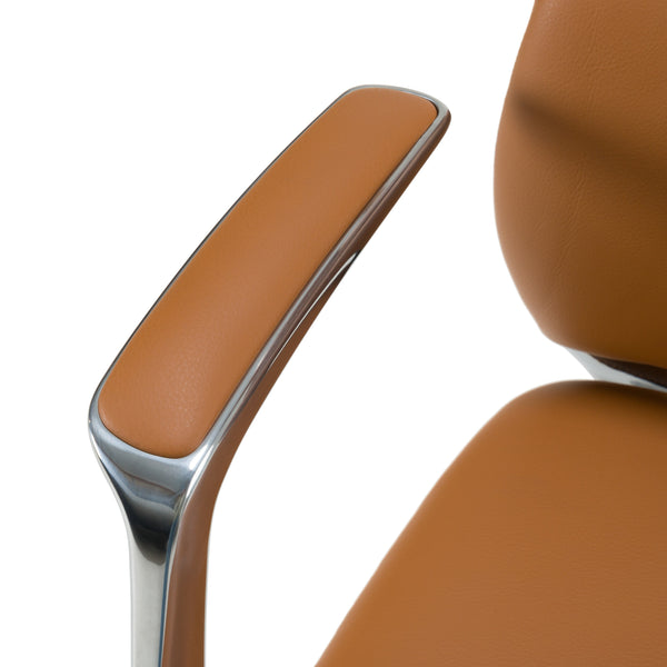 Clyne Modern Camel Vegan Leather Executive Office Chair