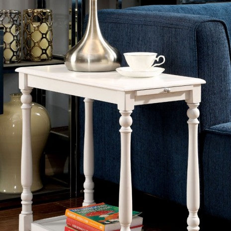 Furniture of America Deering White Transitional Side Table Model CM-AC222