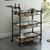 Furniture of America Aylmer Antique Black/Oak Industrial Serving Cart Model CM-AC246
