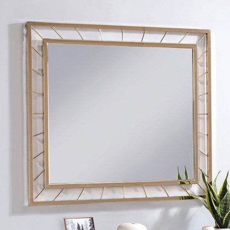 Furniture of America Sherbrooke Gold Contemporary Mirror Model CM-AC388
