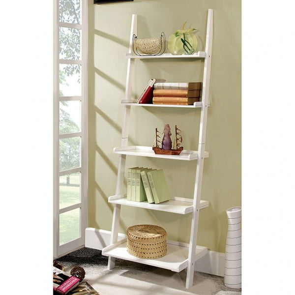 Furniture of America Sion White Transitional Ladder Shelf Model CM-AC6213WH