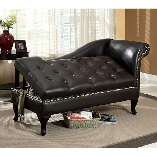 Furniture of America Lakeport Black Transitional Chaise Model CM-BN6893