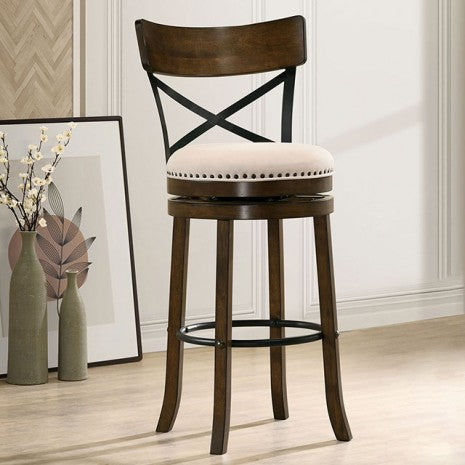 Furniture of America Clarence Oak Transitional 29" Swivel Barstool (2/Box) Model CM-BR1855A-29-2PK