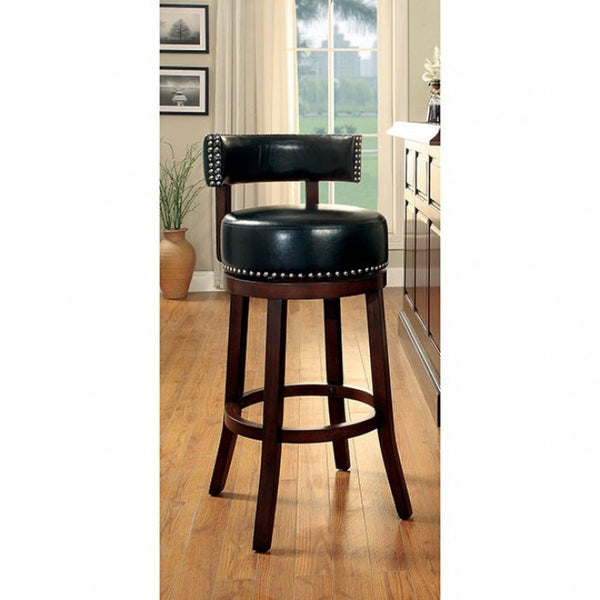 Furniture of America Shirley Dark Oak/Black Transitional 25" Bar Stool (2/Box) Model CM-BR6251BK-24-2PK