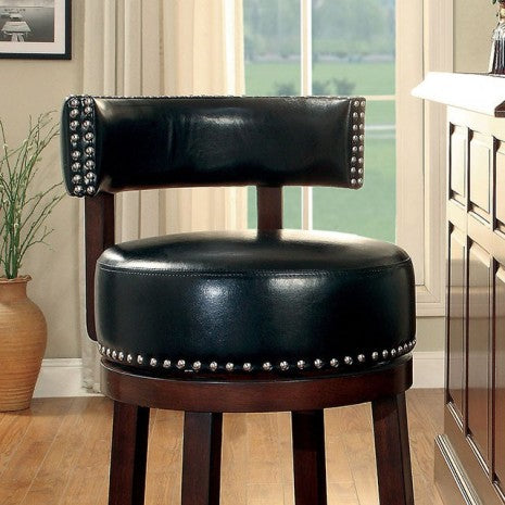 Furniture of America Shirley Dark Oak/Black Transitional 25" Bar Stool (2/Box) Model CM-BR6251BK-24-2PK