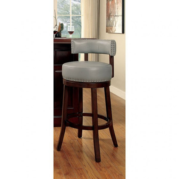 Furniture of America Shirley Dark Oak/Gray Transitional 30" Bar Stool (2/Box) Model CM-BR6251GY-29-2PK
