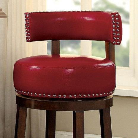 Furniture of America Shirley Dark Oak/Red Transitional 30" Bar Stool (2/Box) Model CM-BR6251RD-29-2PK