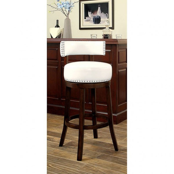 Furniture of America Shirley Dark Oak/White Transitional 25" Bar Stool (2/Box) Model CM-BR6251WH-24-2PK