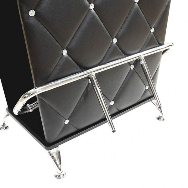 Furniture of America Fuero Black/Chrome Contemporary Bar Table Model CM-BT6464BK