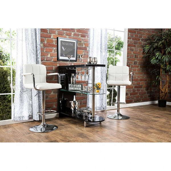 Furniture of America Numbi Black/Chrome Contemporary Mini Server Model CM-BT8333-BK