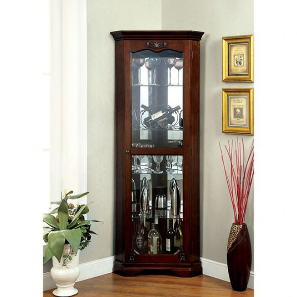 Furniture of America Ortley Walnut Traditional Curio Model CM-CR133