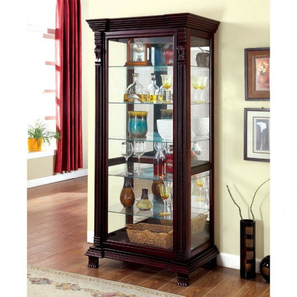 Furniture of America Tulare Dark Cherry Traditional Curio Model CM-CR134