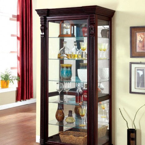 Furniture of America Tulare Dark Cherry Traditional Curio Model CM-CR134