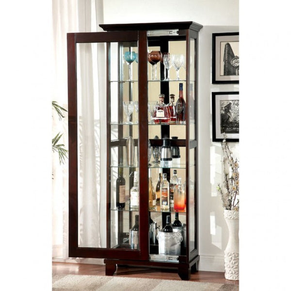 Furniture of America Ludden Dark Walnut Contemporary Curio Model CM-CR135