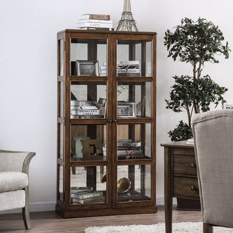 Furniture of America Vilas Oak Transitional Curio Cabinet Model CM-CR140A