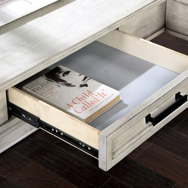 Furniture of America Galarga Antique White Transitional Desk Model CM-DK418WH