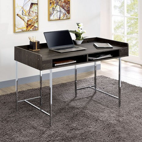 Furniture of America Alvin Brown/Chrome Contemporary Desk Model CM-DK5241