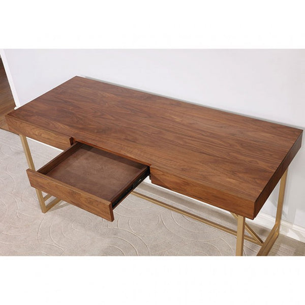 Furniture of America Halstein Light Walnut/Gold Contemporary Desk Model CM-DK6447
