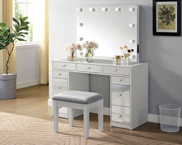 Furniture of America Margret White/Gray Glam Vanity Set Model CM-DK928-PK