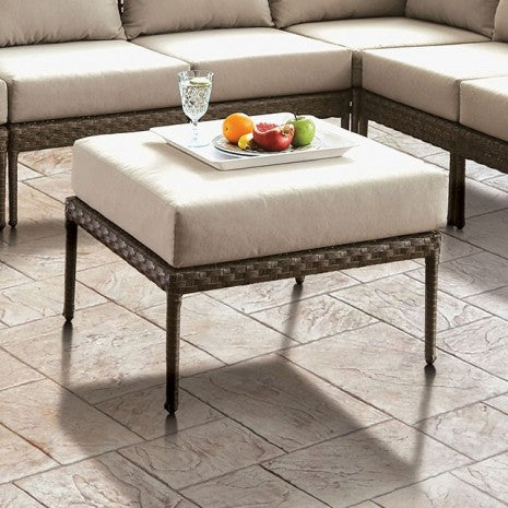 Furniture of America Aleisha Gray/Beige Contemporary Patio Ottoman Model CM-OS2599-OT