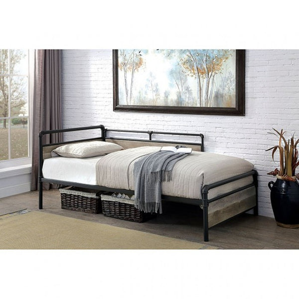Furniture of America Vidar Sand Black Industrial Daybed Model CM1220-BED