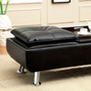 Furniture of America Hauser Black/Chrome Contemporary Ottoman Model CM2677BK-OT