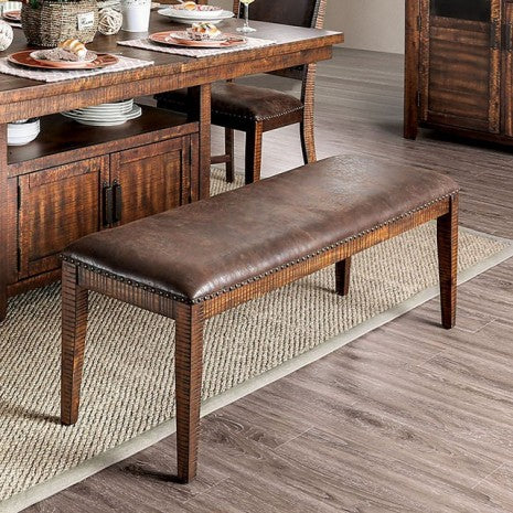 Furniture of America Wichita Distressed Dark Oak Rustic Bench Model CM3061BN